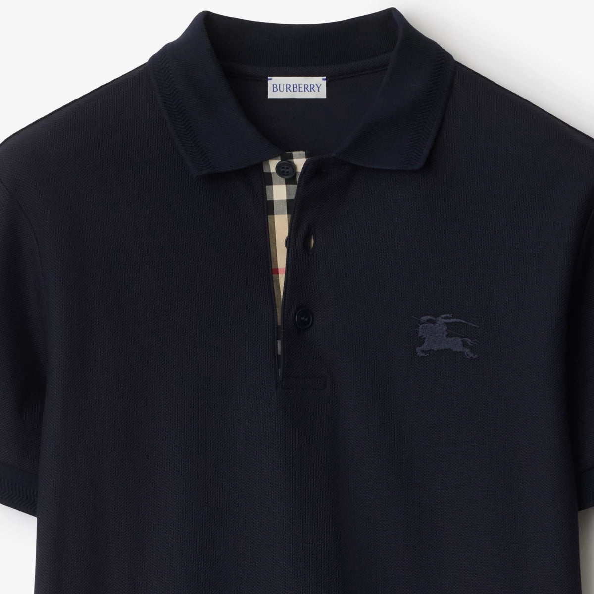 Burberry Cotton EKD Embroidered Polo Shirt Navy