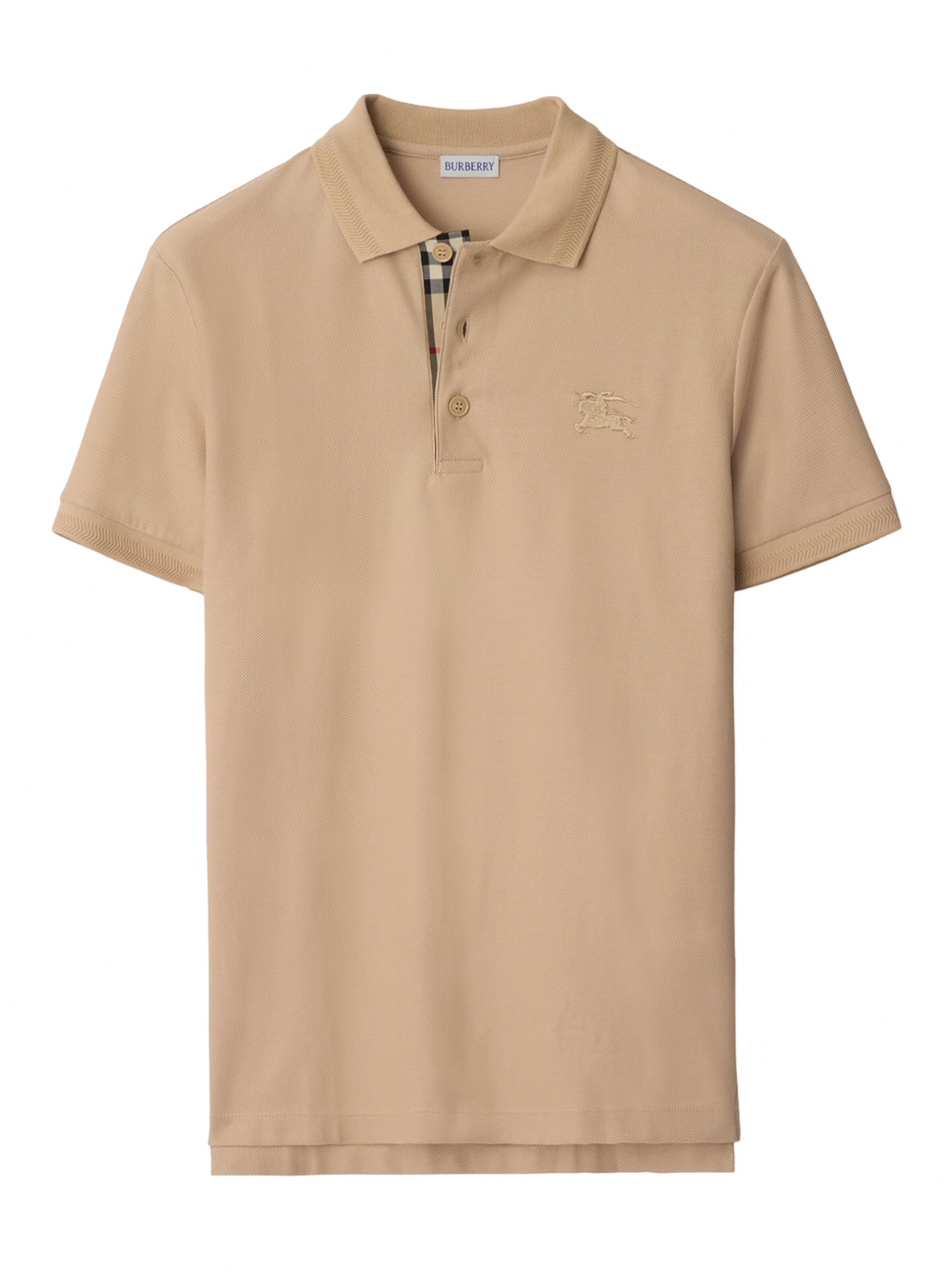 Burberry Cotton EKD Embroidered Polo Shirt Camel