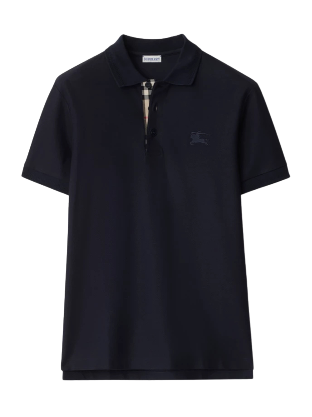 Burberry Cotton EKD Embroidered Polo Shirt Navy