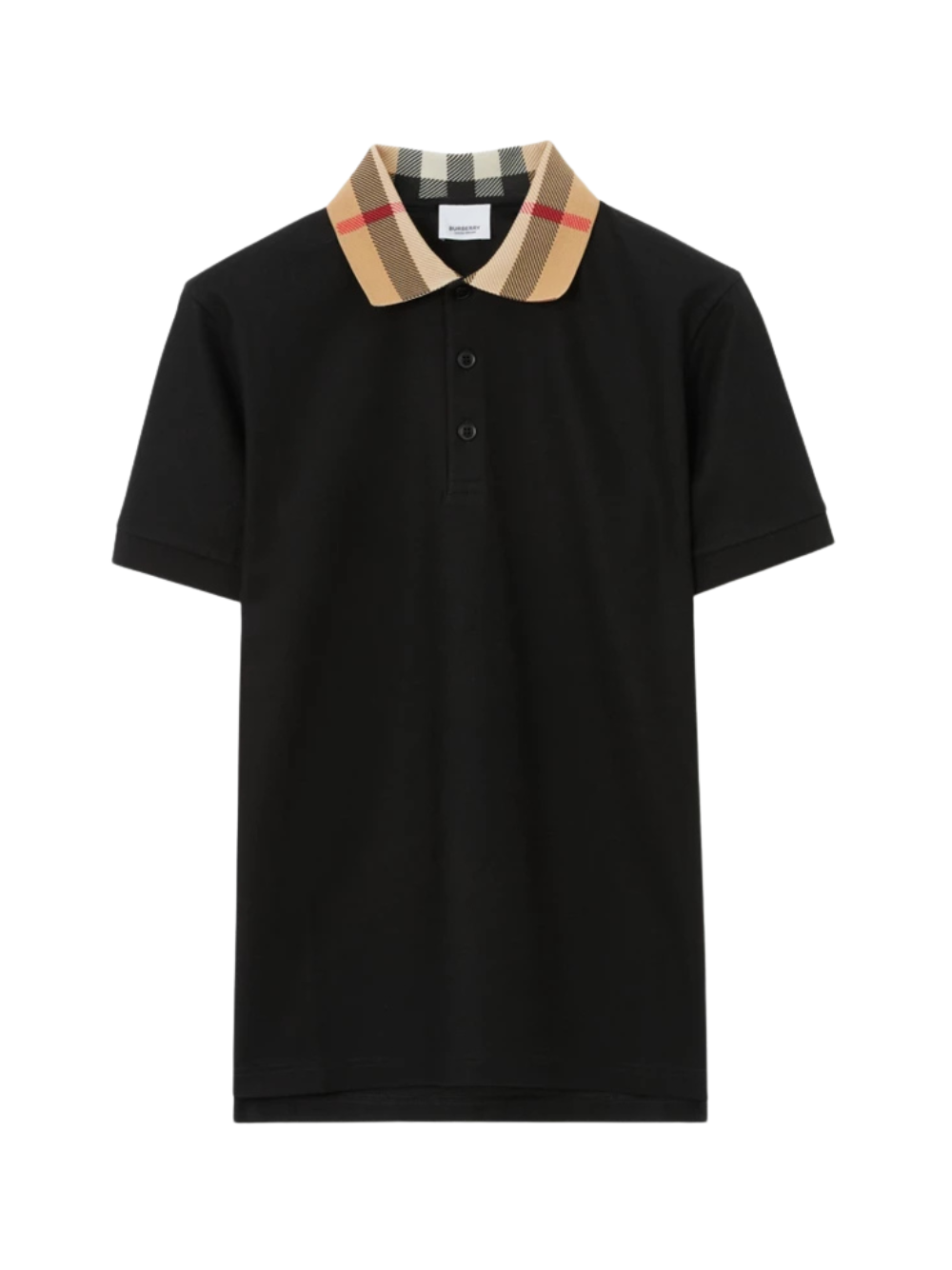 Burberry Vintage Check Print Collar Polo Shirt Black