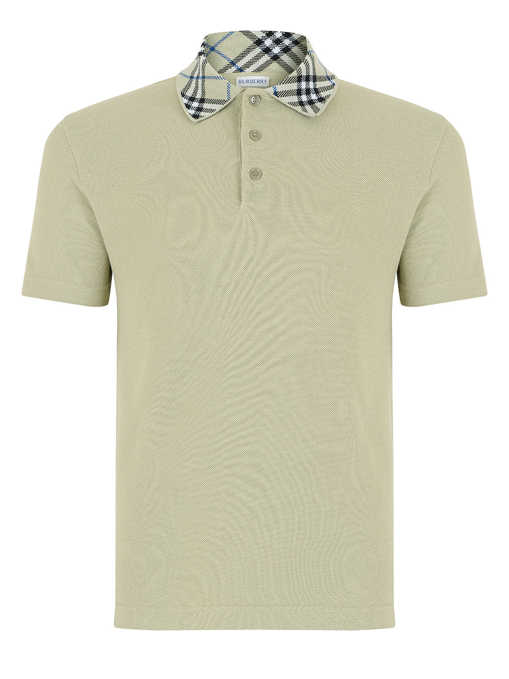 Burberry Vintage Check Print Collar Polo Shirt Stone