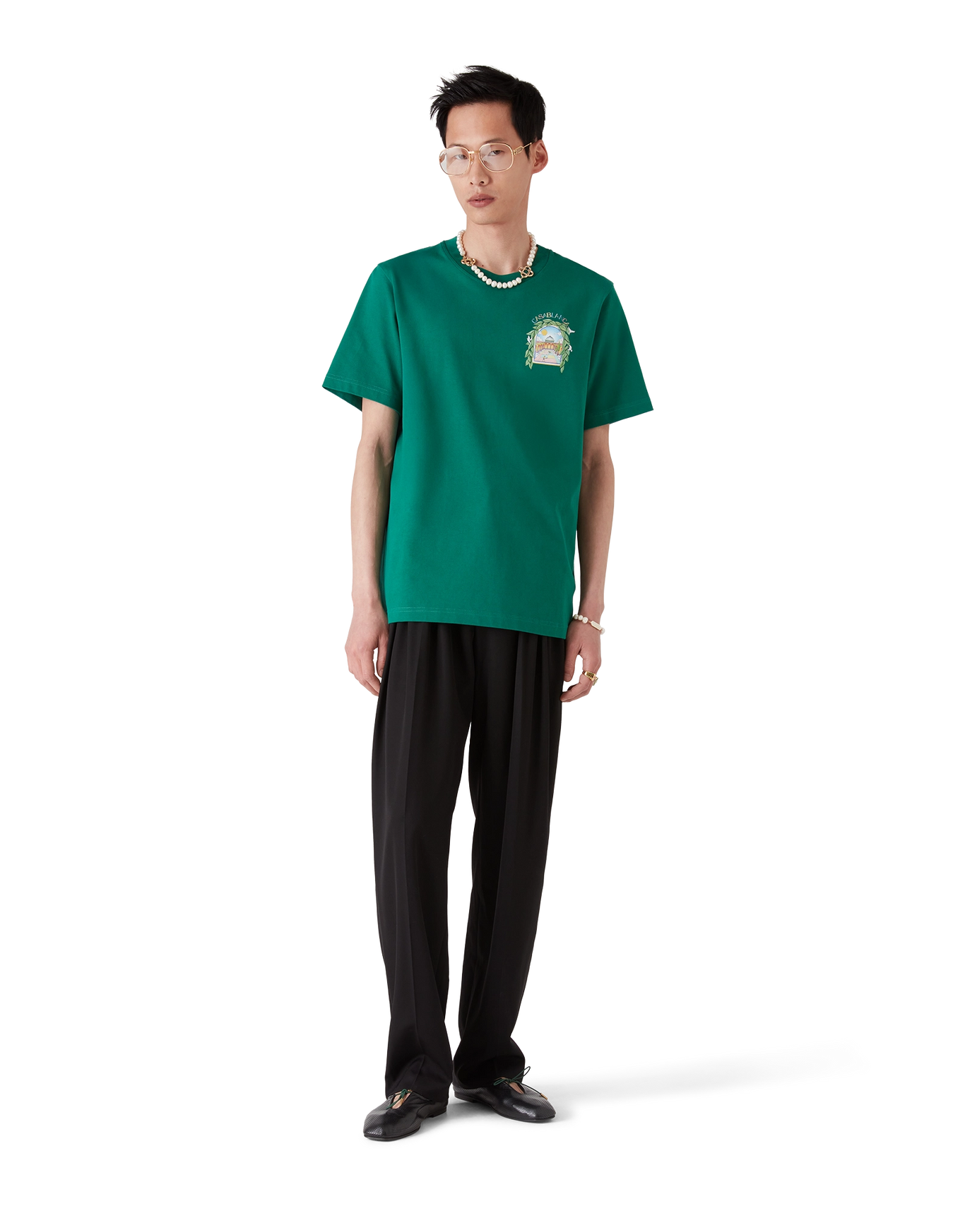 Casablanca L'Arche De Tennis Short Sleeve T Shirt Green