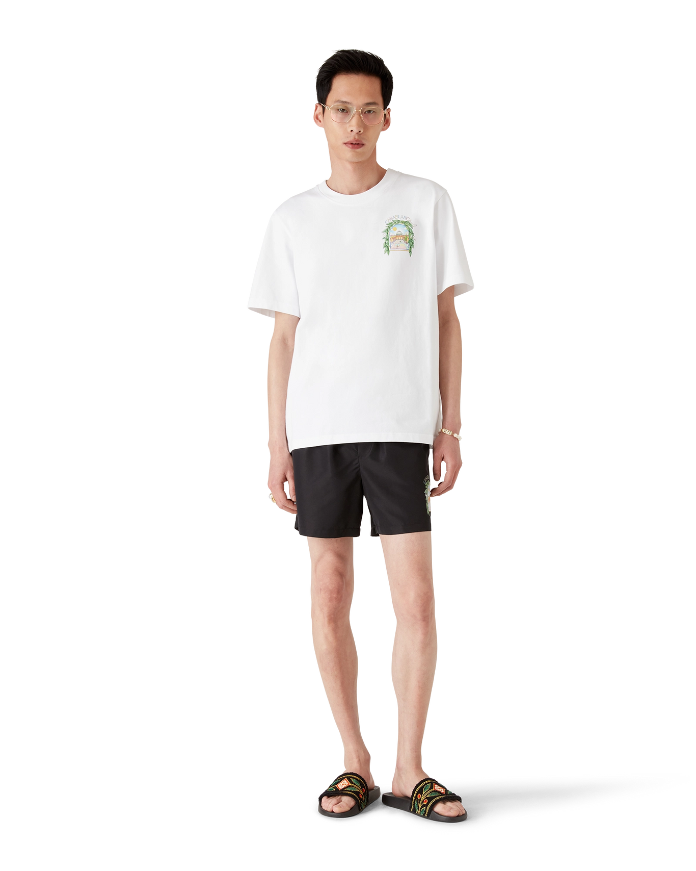 Casablanca L'Arche De Tennis Short Sleeve T Shirt White