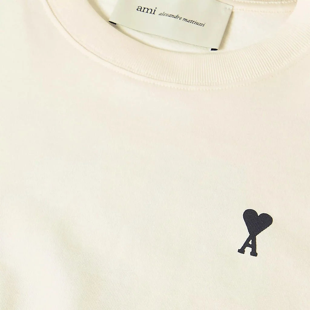 Ami Paris Lace Des Victories Print T Shirt White Cream