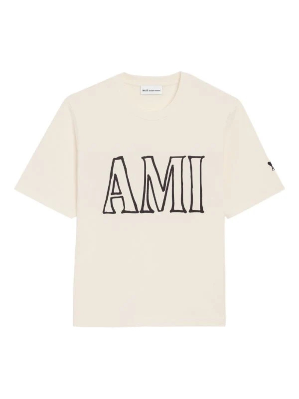 Ami Paris Stencil Print T Shirt White Cream