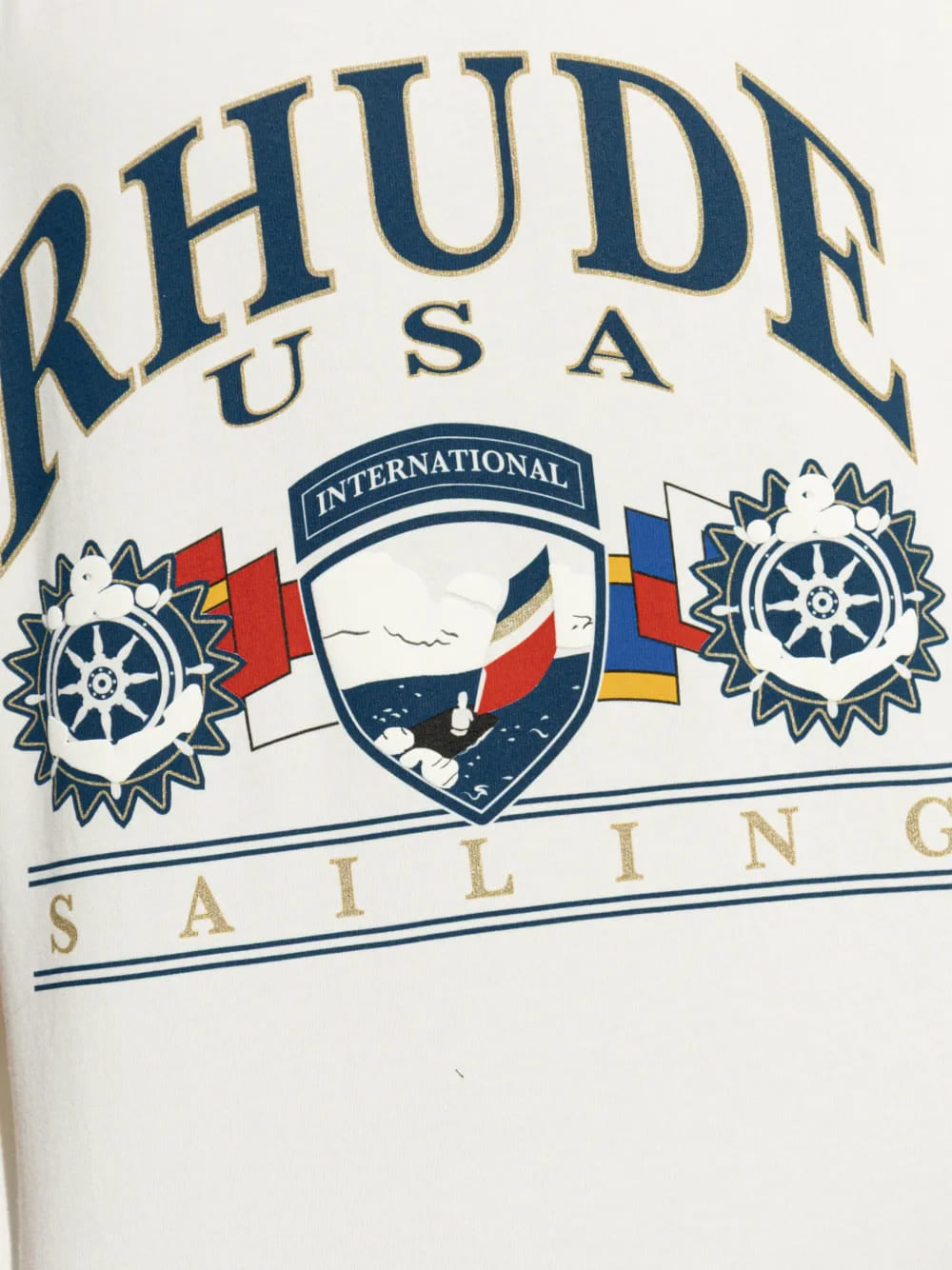 Rhude USA Sailing Icon T Shirt White