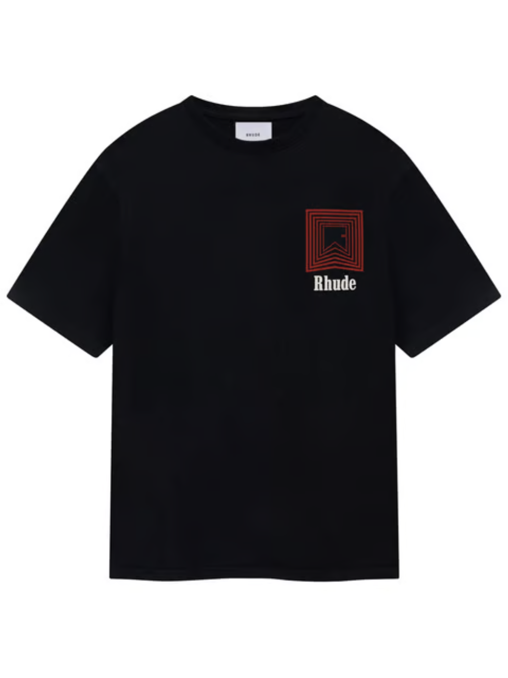 Rhude Chevron Repeat Logo T Shirt Black/Red