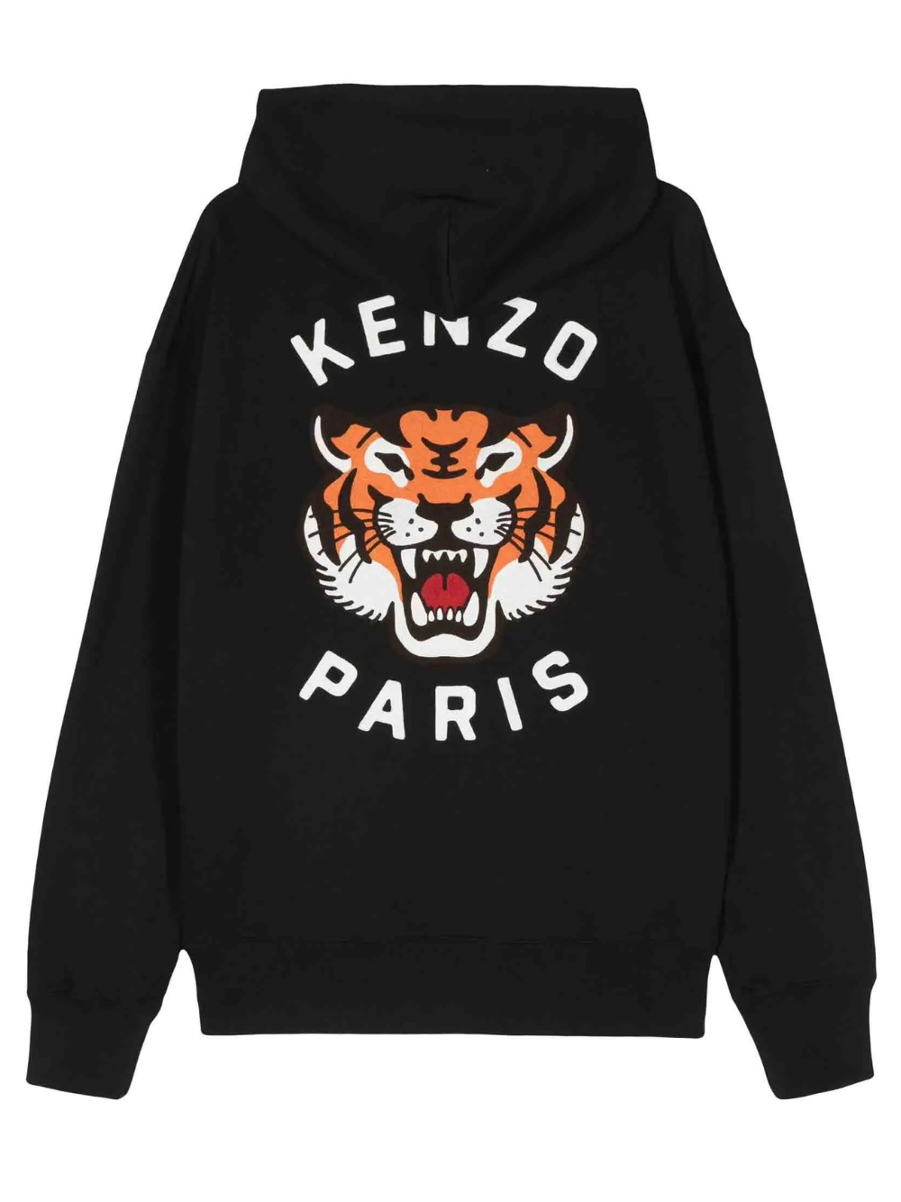 Kenzo Lucky Tiger Oversized Embroidered Hoodie Black