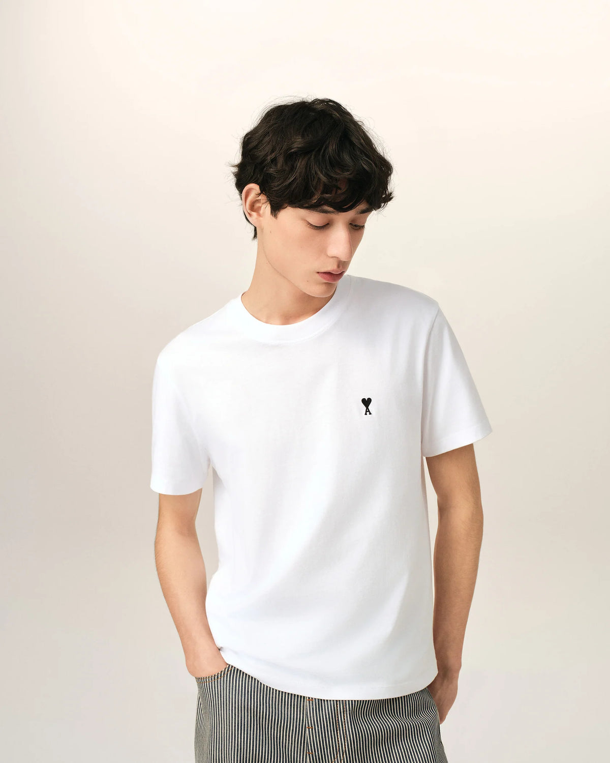 Ami Paris De Coeur Black Heart T Shirt White