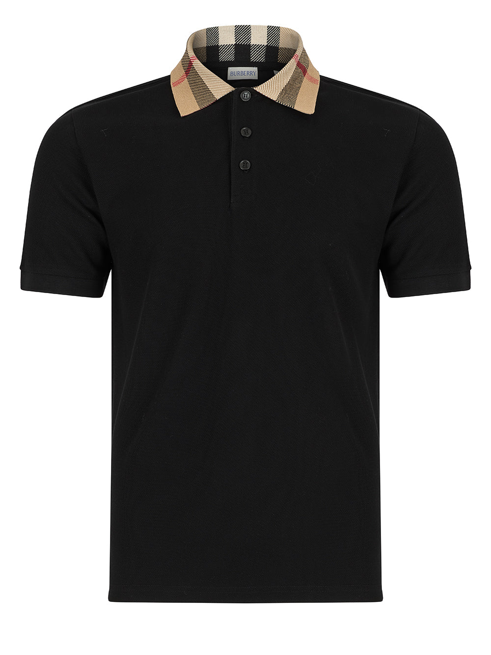 Burberry Vintage Check Print Collar Polo Shirt Black