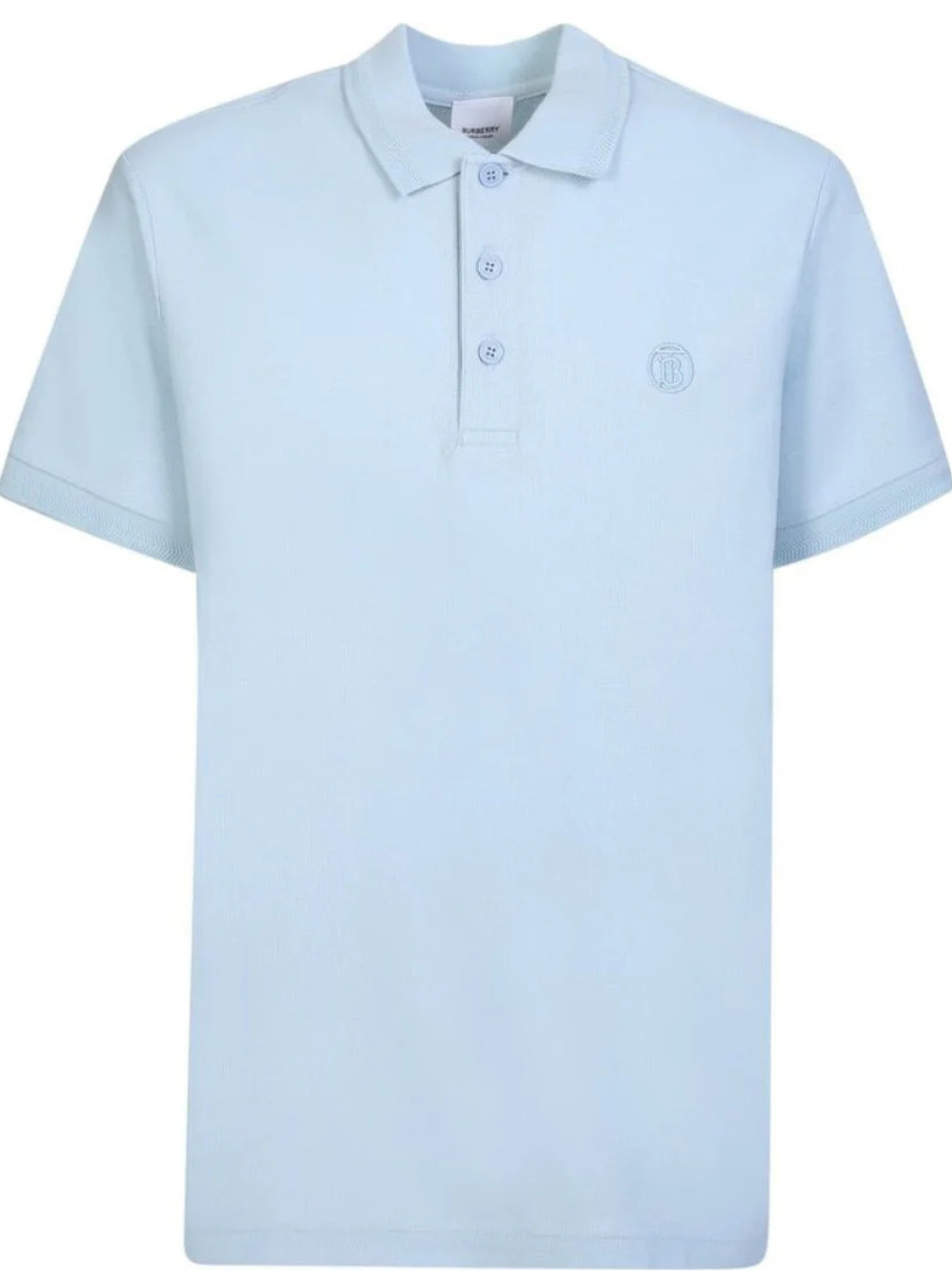 Burberry Branded Circle Logo Eddie Duck Egg Blue Polo Shirt