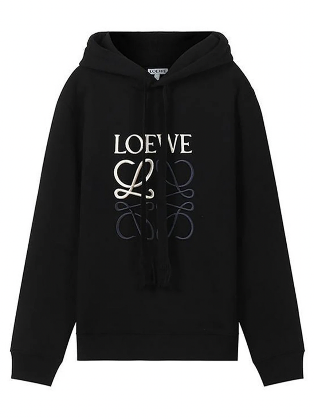 Loewe Anagram Embroidered Logo Hoodie Black