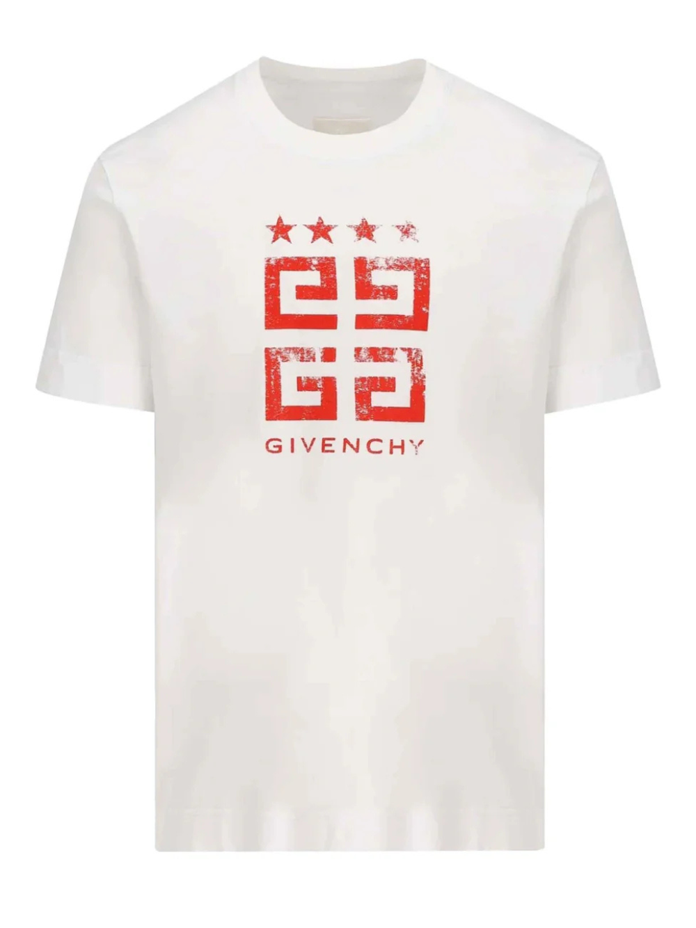 Givenchy 4G Stars Red Logo Printed T-Shirt White/Red
