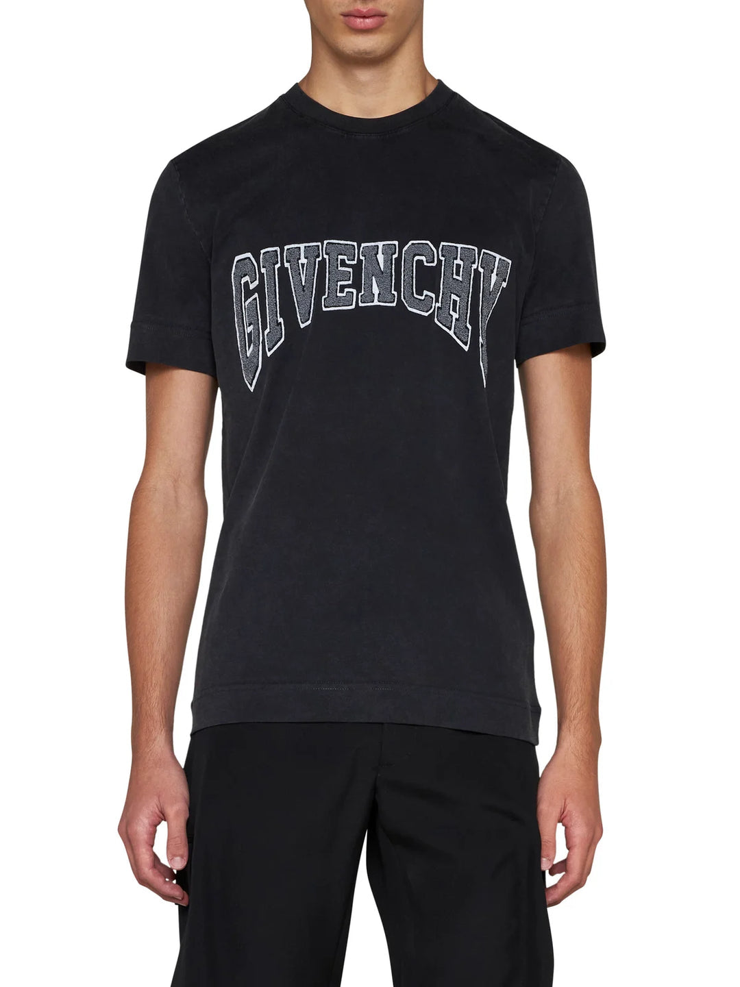 Givenchy Embroidered Logo Patch T Shirt in Grey