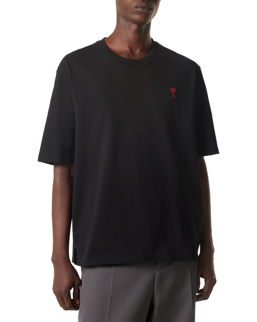 AMI PARIS De Coeur T Shirt Black Oversized