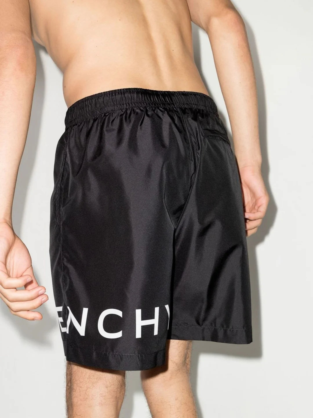 GIVENCHY LOGO LONG SWIMSHORTS BLACK