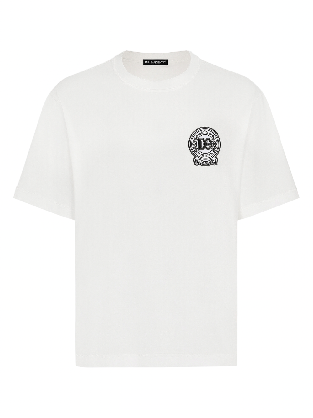 Dolce & Gabbana Cotton Embroidered Logo T Shirt White