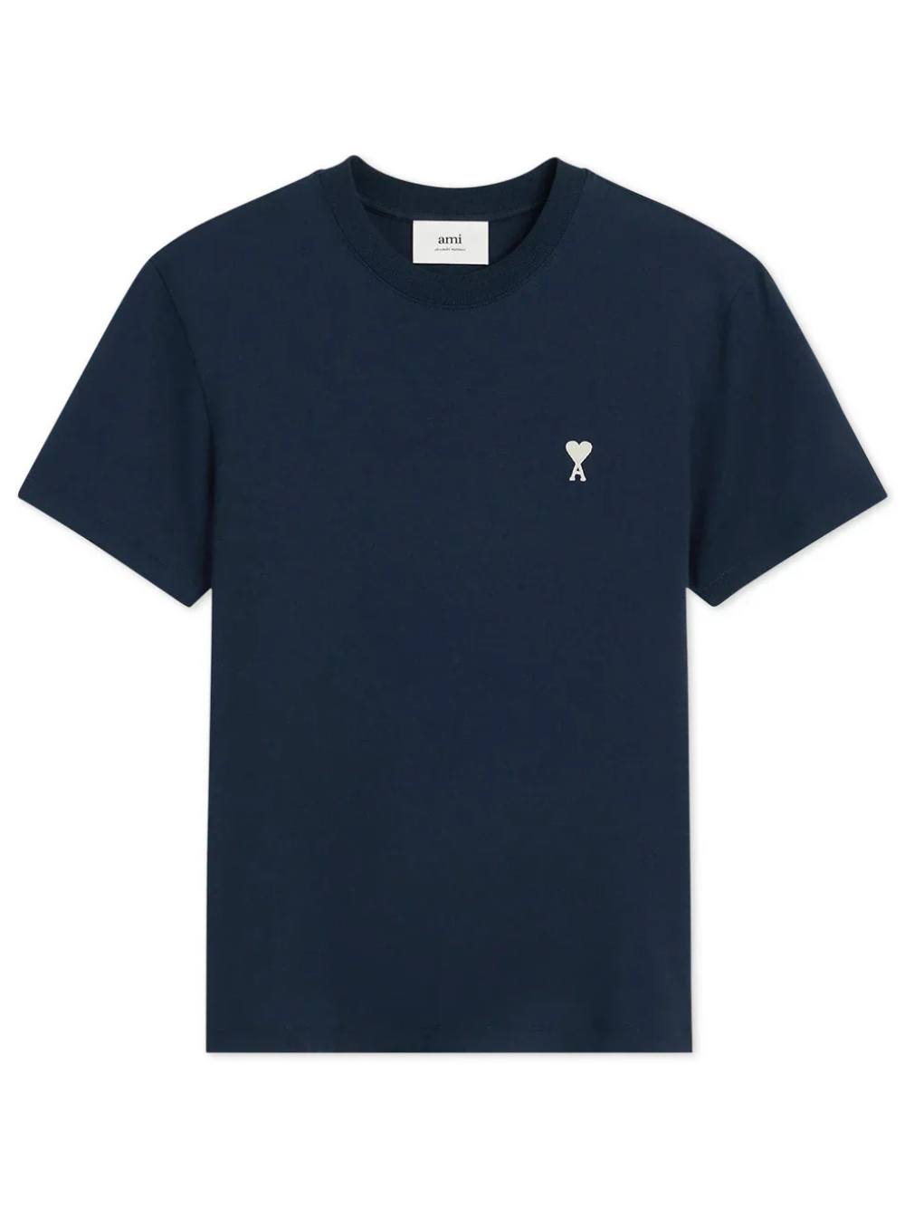 Ami Paris Black Heart Light Cotton T Shirt Navy