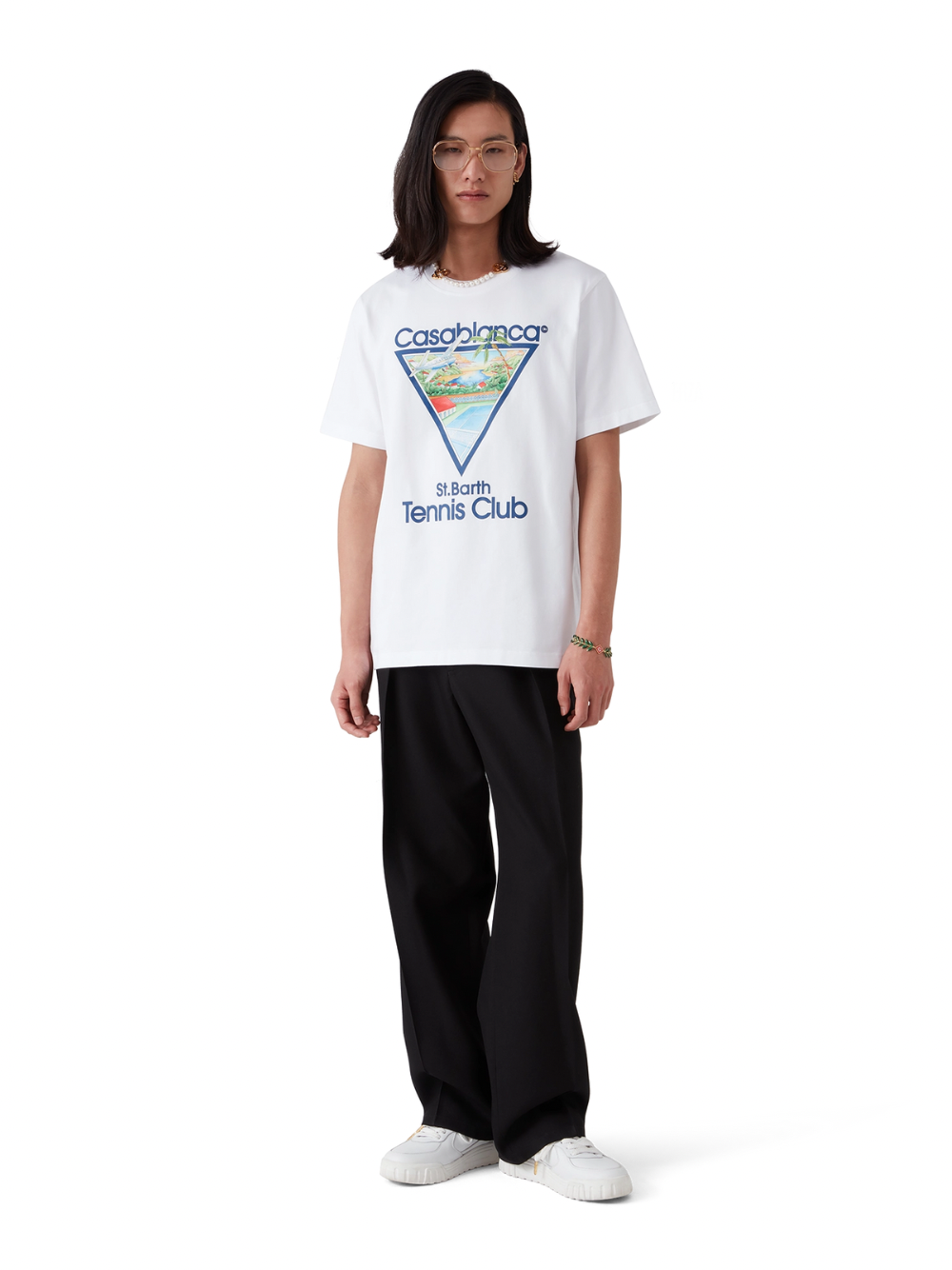 Casablanca ' St.Barth' Tennis Club Icon T Shirt White