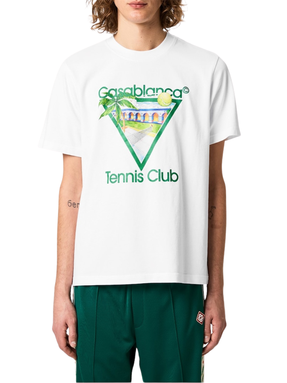 Casablanca Tennis Club T Shirt White Green