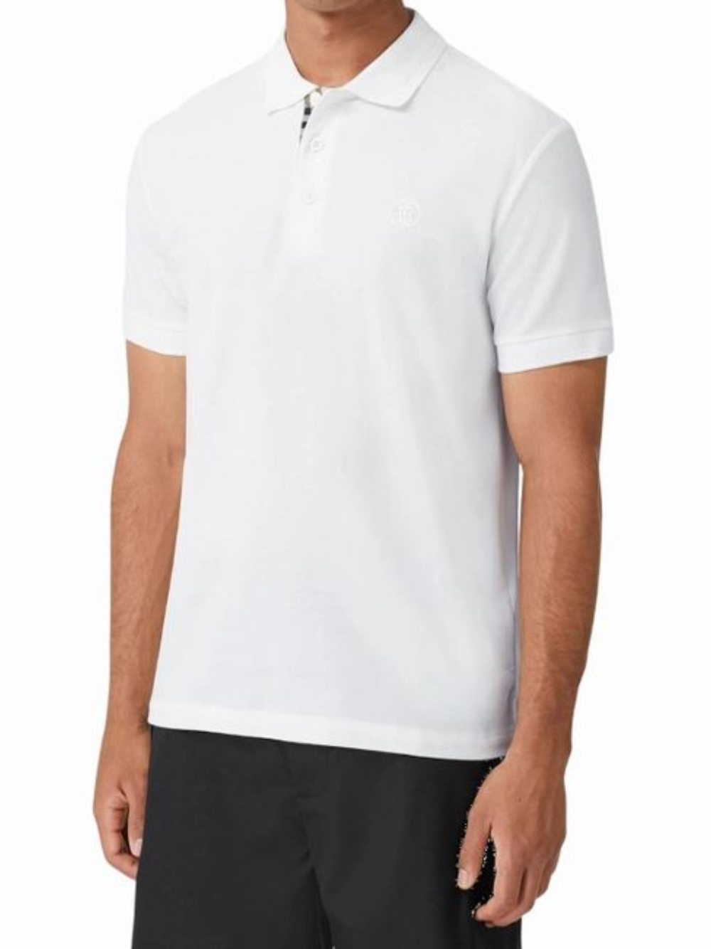 Burberry Branded Circle Logo Polo Shirt White