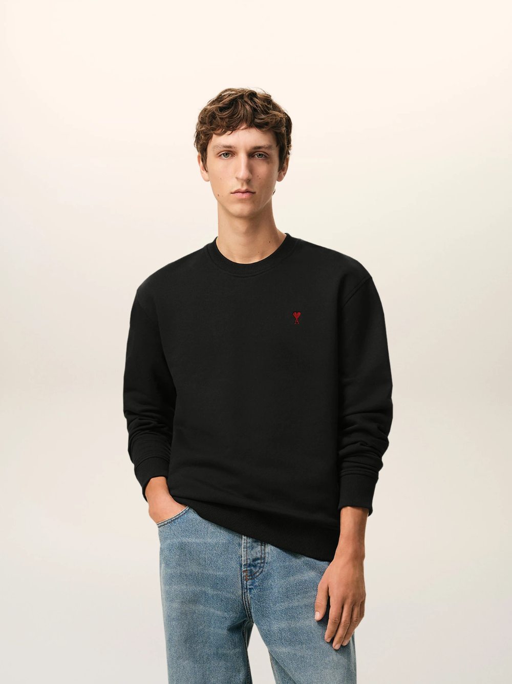 AMI PARIS Ami De Coeur Crewneck Black