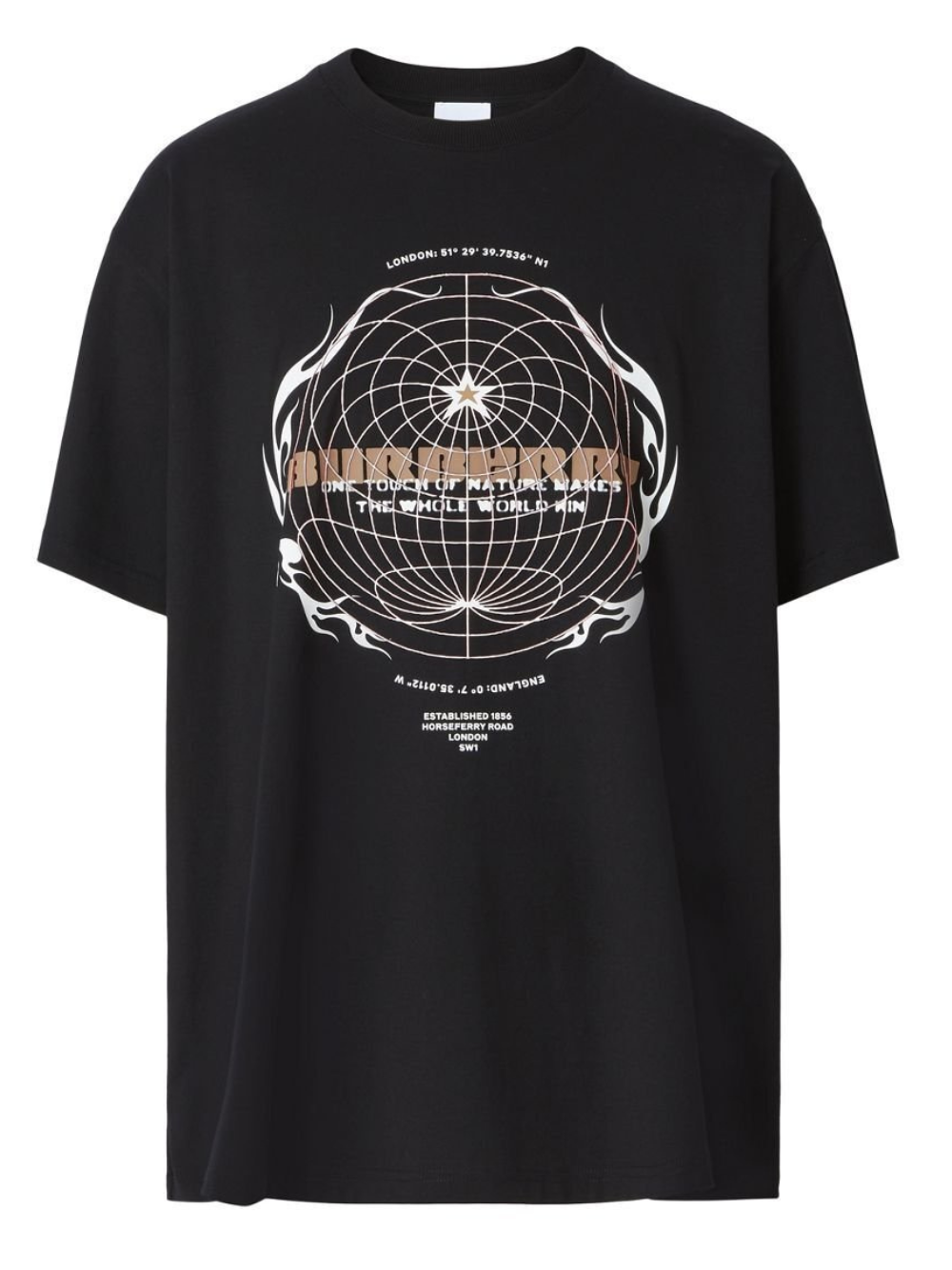 Burberry Globe Graphic T Shirt Black