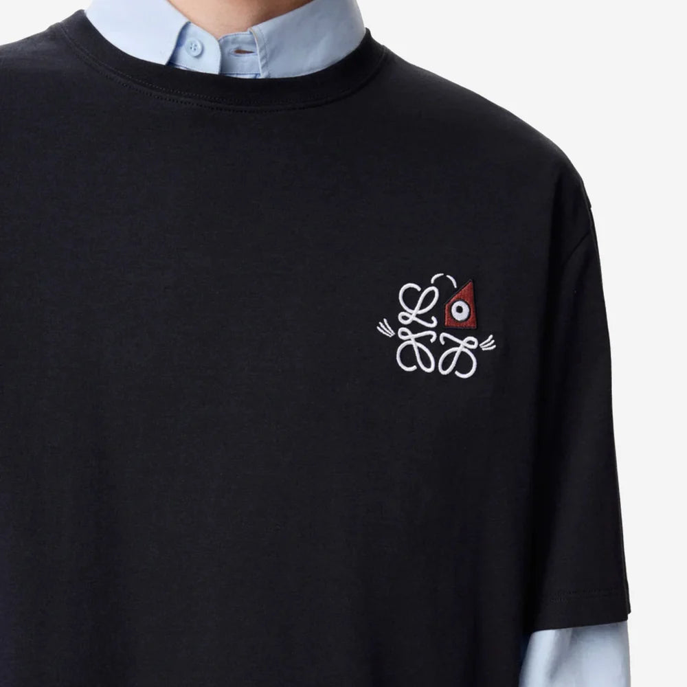 Loewe Cat Eye And Anagram Louis Wain T-Shirt Navy