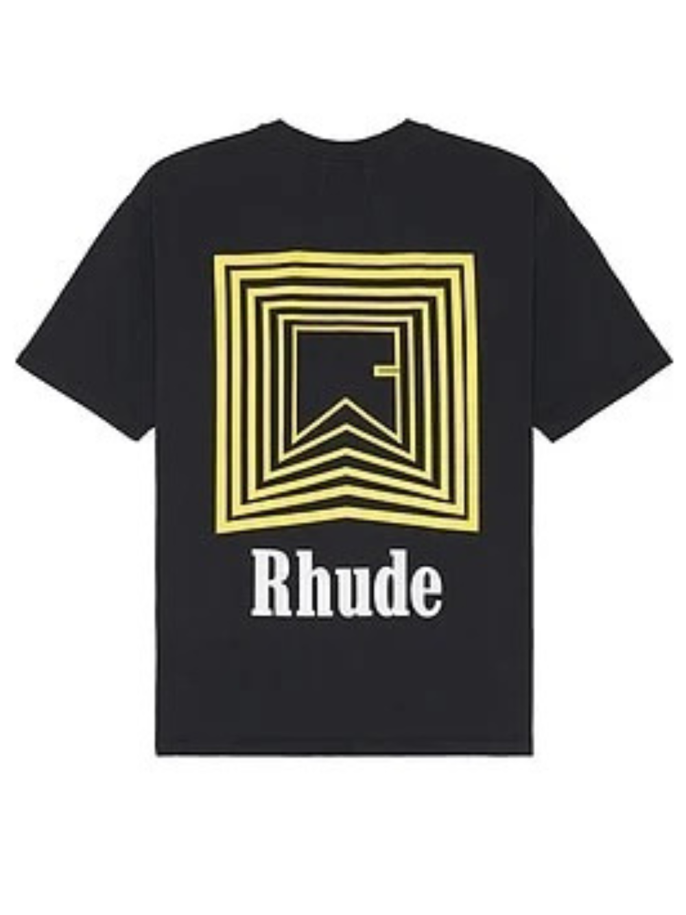 Rhude Chevron Repeat Logo T Shirt Black/Yellow