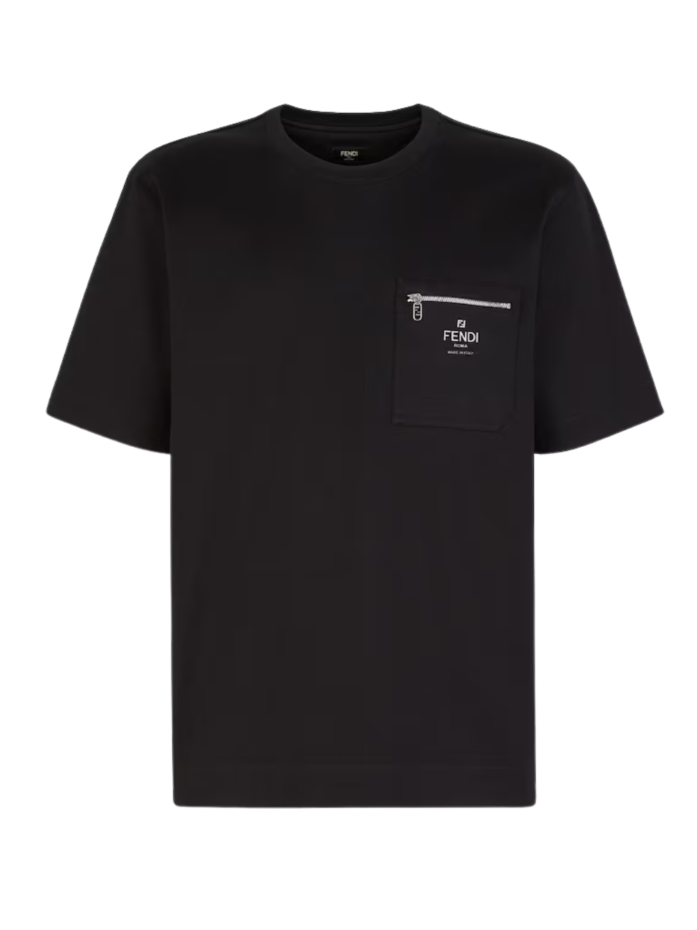 Fendi Roma Zip Detail T Shirt Black