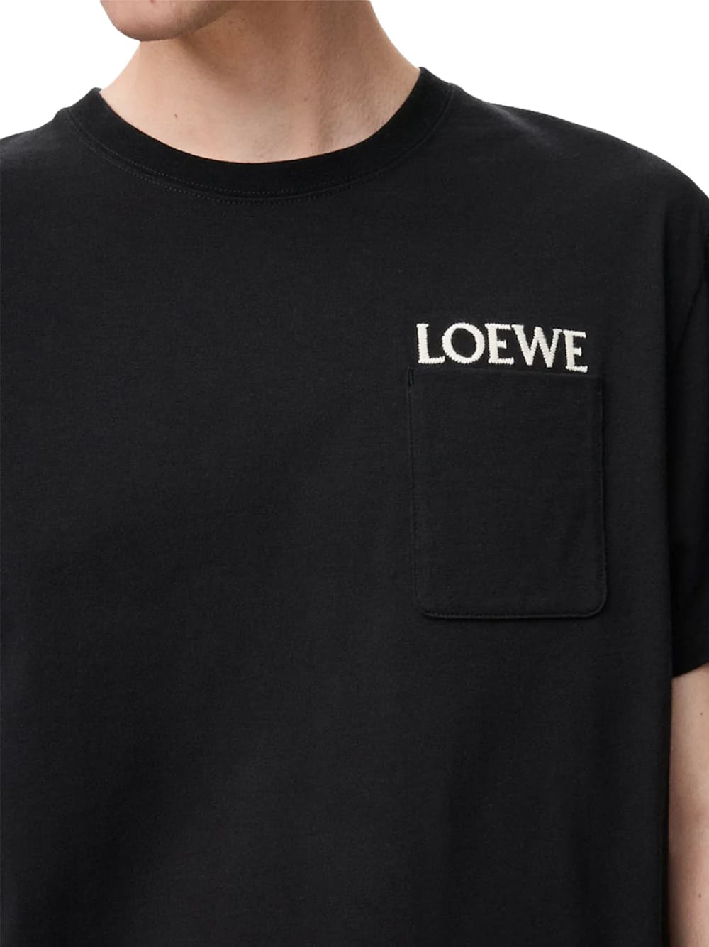 Loewe Brand-Embroidery Relaxed Fit T-Shirt Black