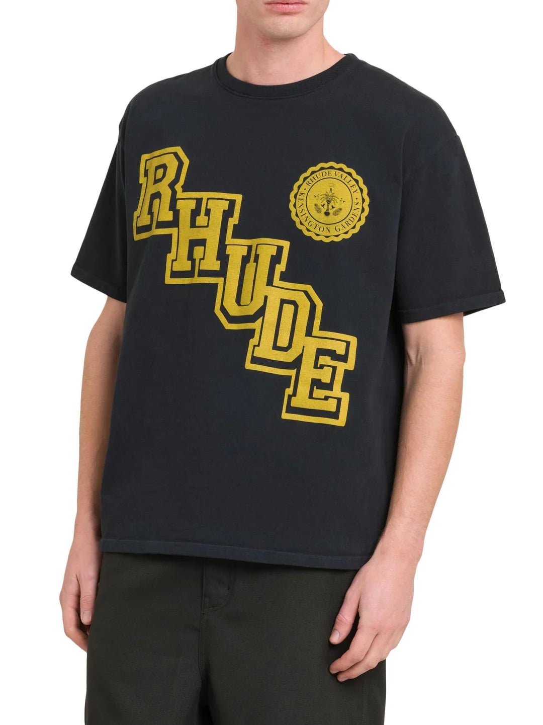 Rhude Collegiate Crest T Shirt Black
