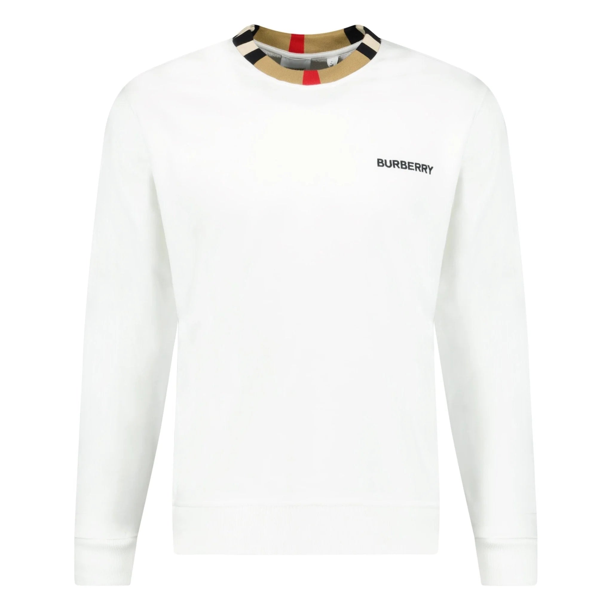 Burberry 'Jarrad' Check Long Sleeve Sweatshirt White