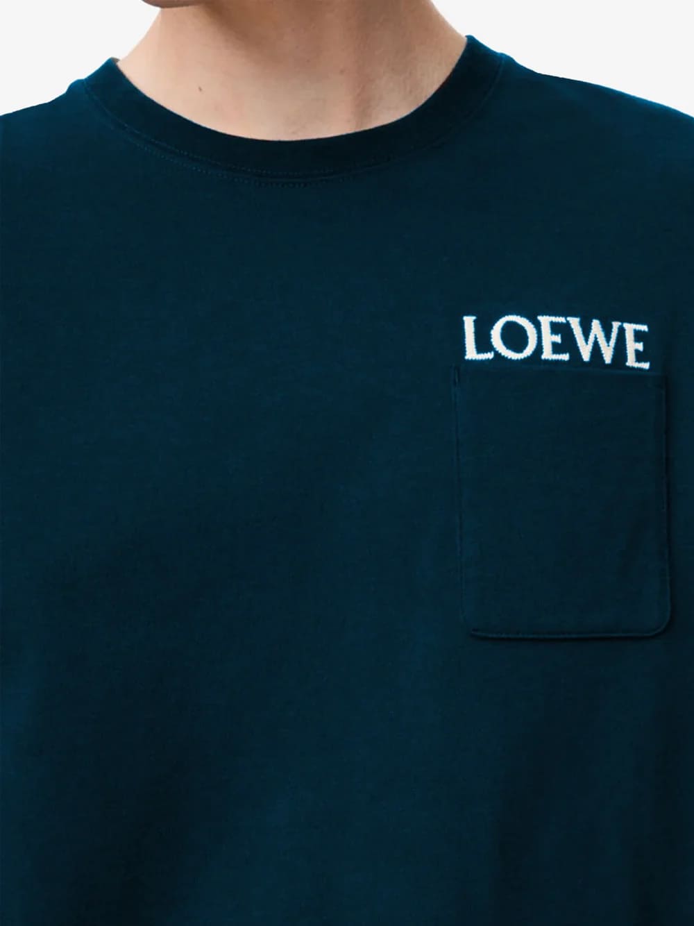 Loewe Brand-Embroidery Relaxed Fit T-Shirt Navy