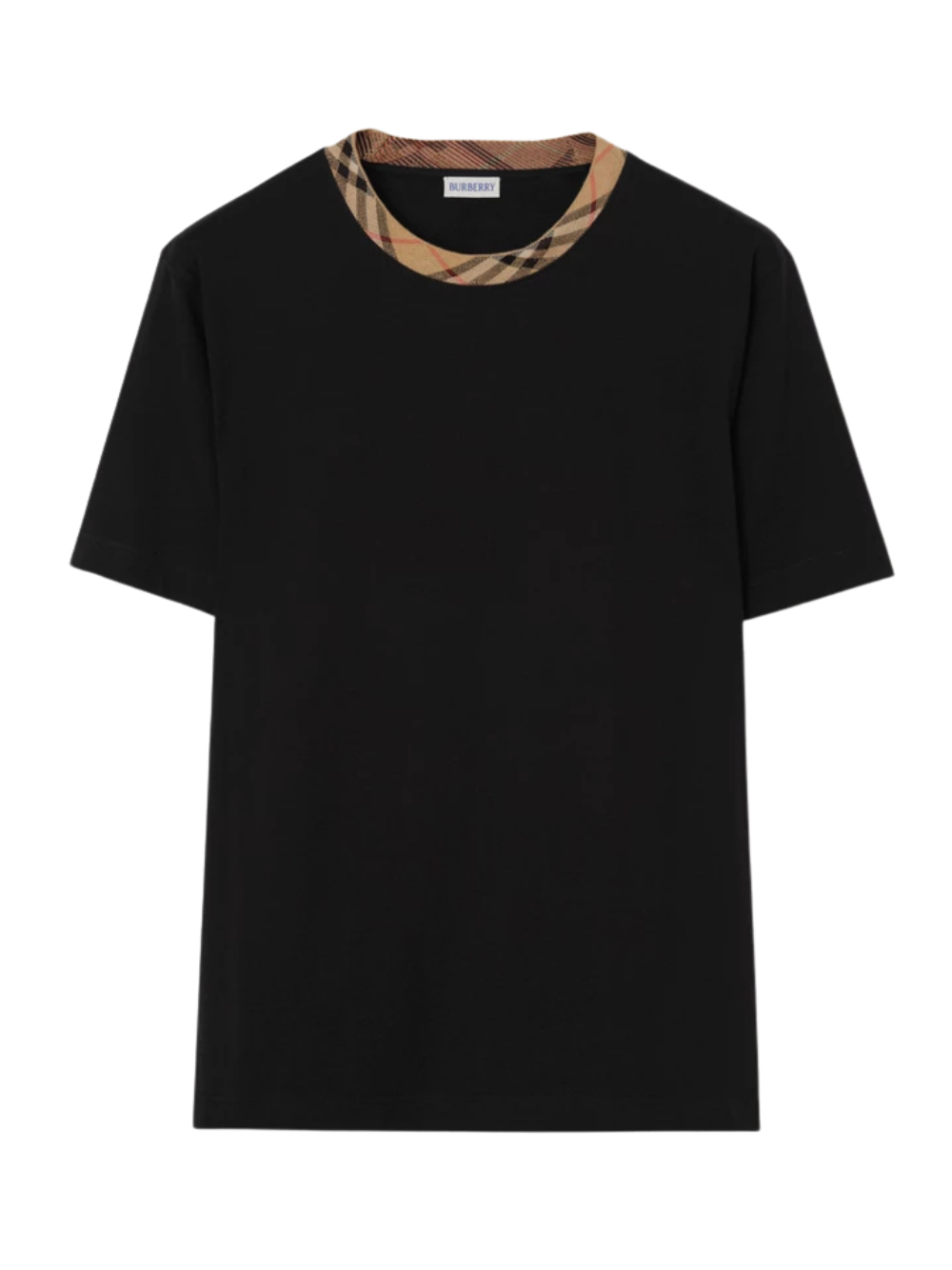 Burberry Check Trim Relaxed Fit T Shirt Black