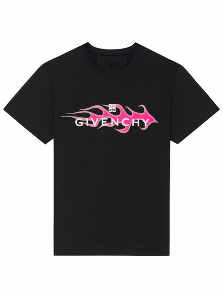 Givenchy Pink Flame T Shirt Black