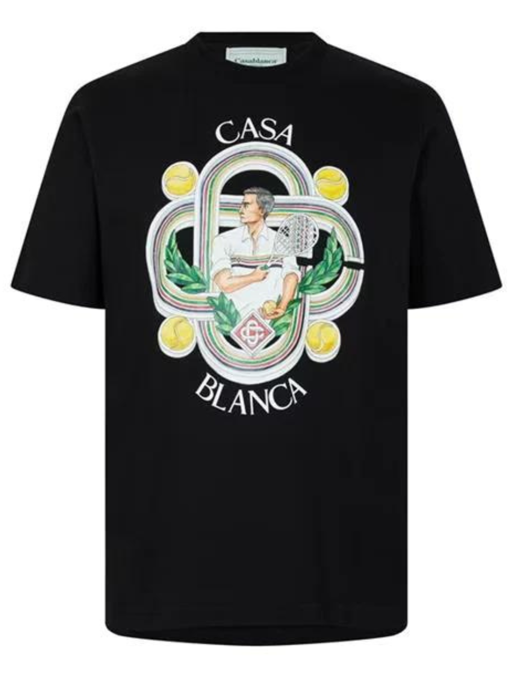 CASABLANCA LE JOUEUR PRINT T SHIRT BLACK