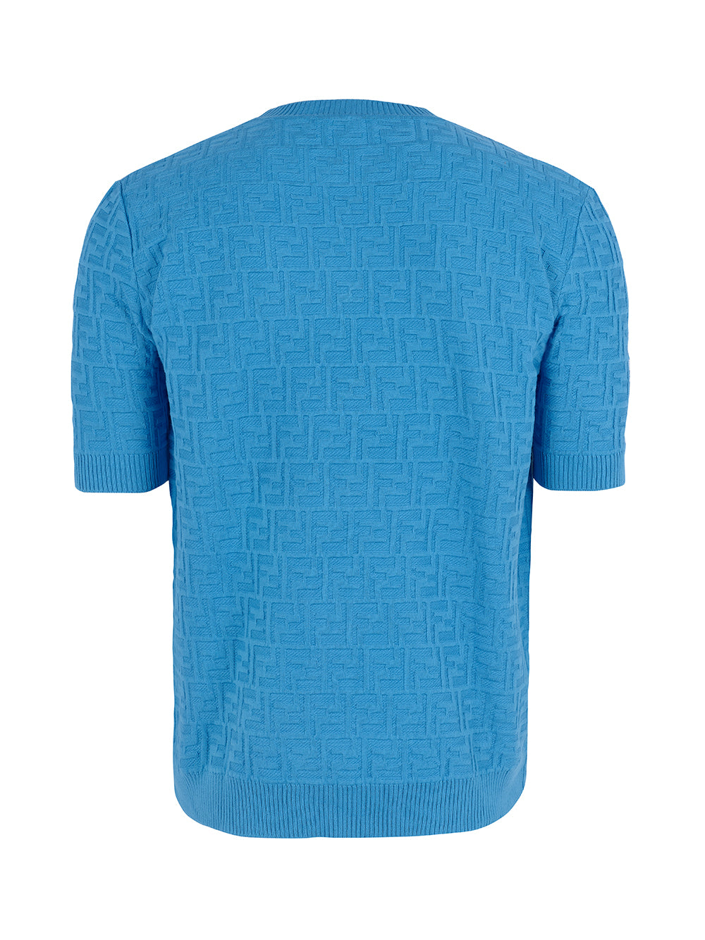 Fendi Textured Knit Pullover T Shirt Light Blue