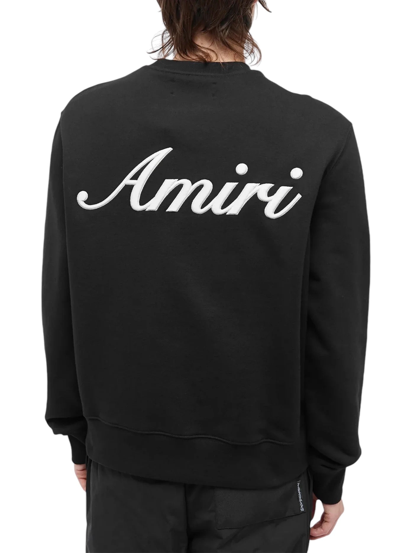 Amiri Script Logo Embroidered Sweatshirt in Black