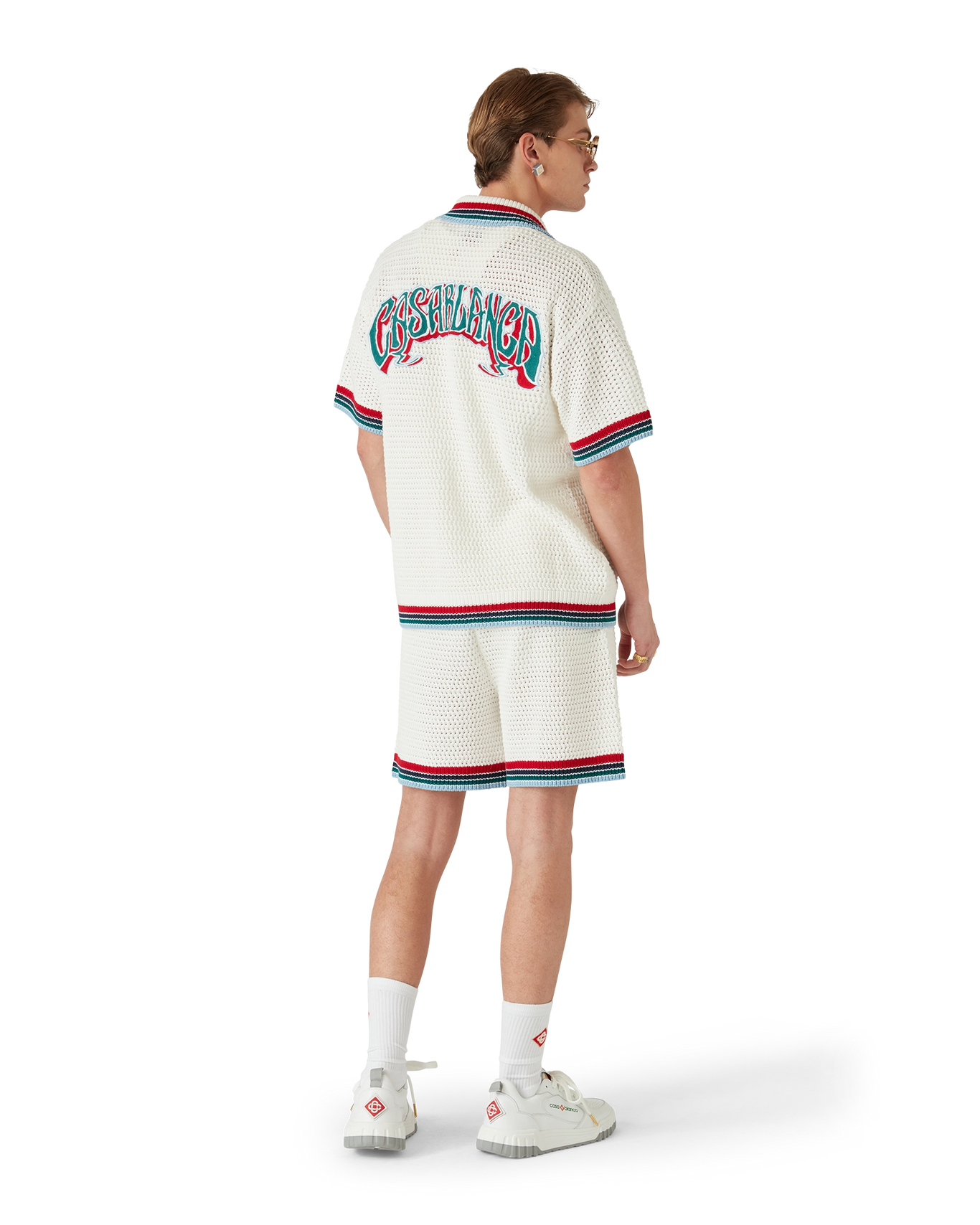 Casablanca Gothic Short Sleeve Crochet Shirt White