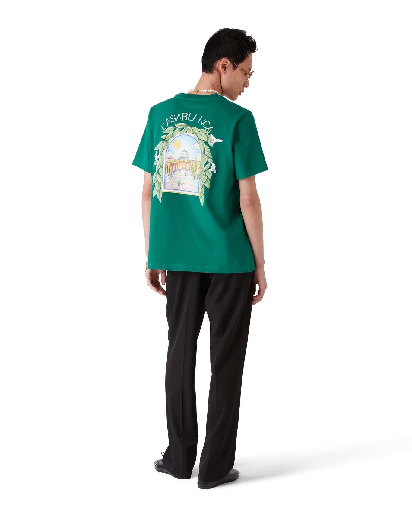 Casablanca L'Arche De Tennis Short Sleeve T Shirt Green