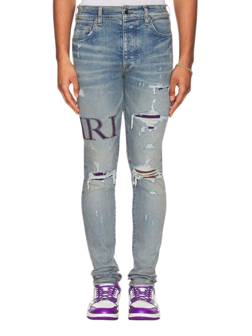 Amiri Serif Logo Jean Clay Indigo in Blue