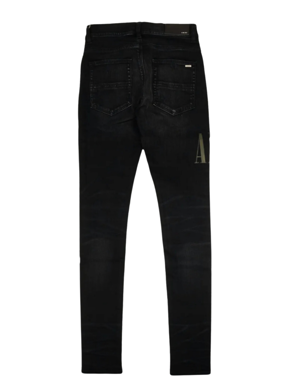 Amiri Core Camouflage Applique Jeans in Aged Black