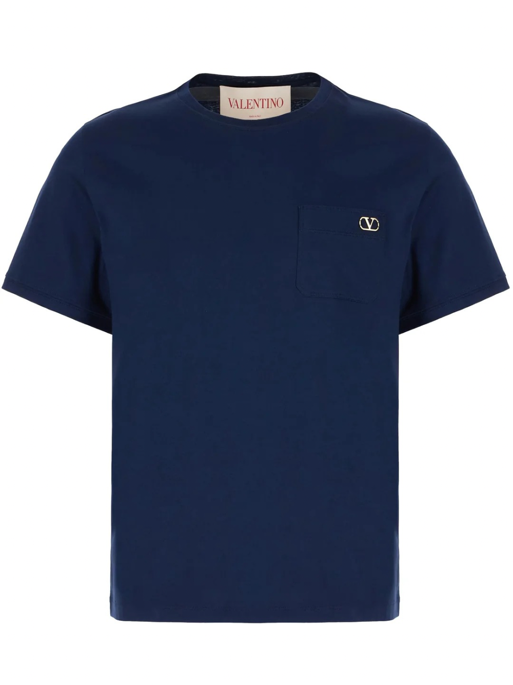 Valentino Pocket Plaque Logo T Shirt Navy