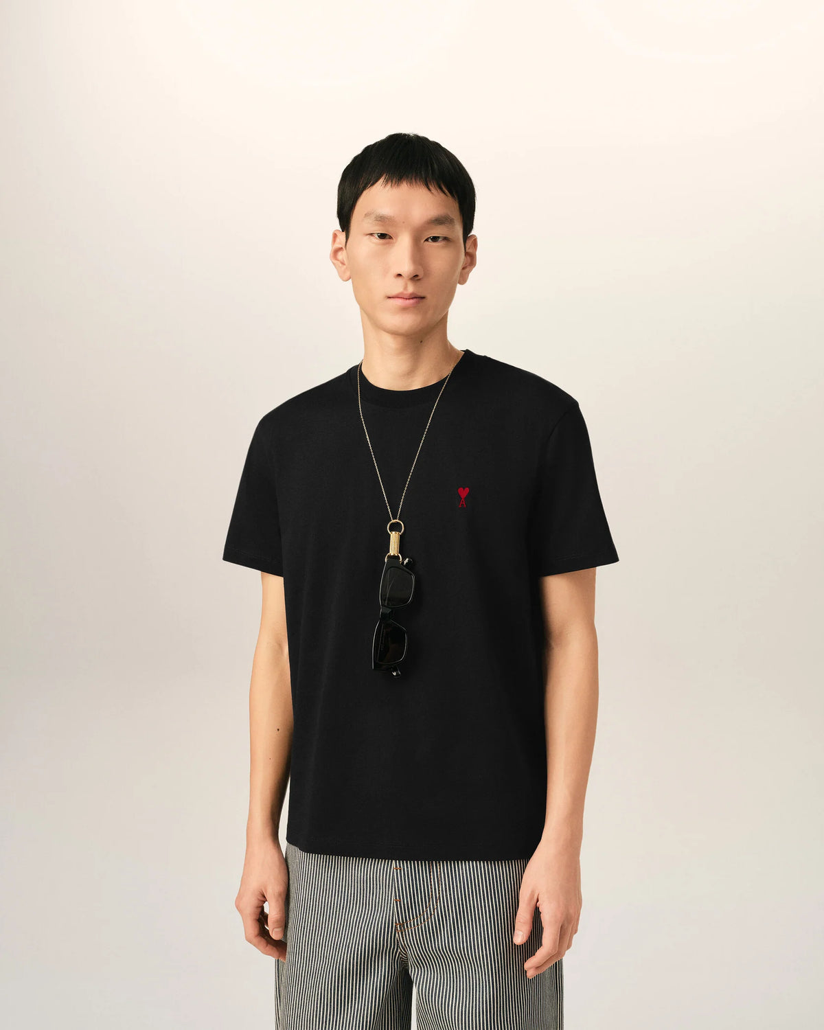 Ami Paris De Coeur Red Heart T Shirt Black