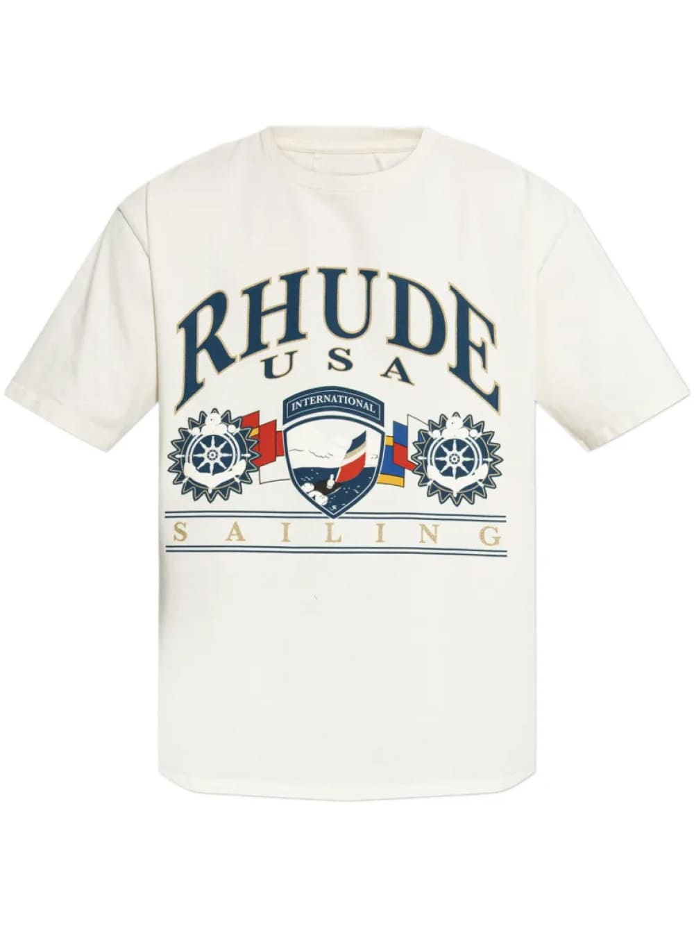 Rhude USA Sailing Icon T Shirt White
