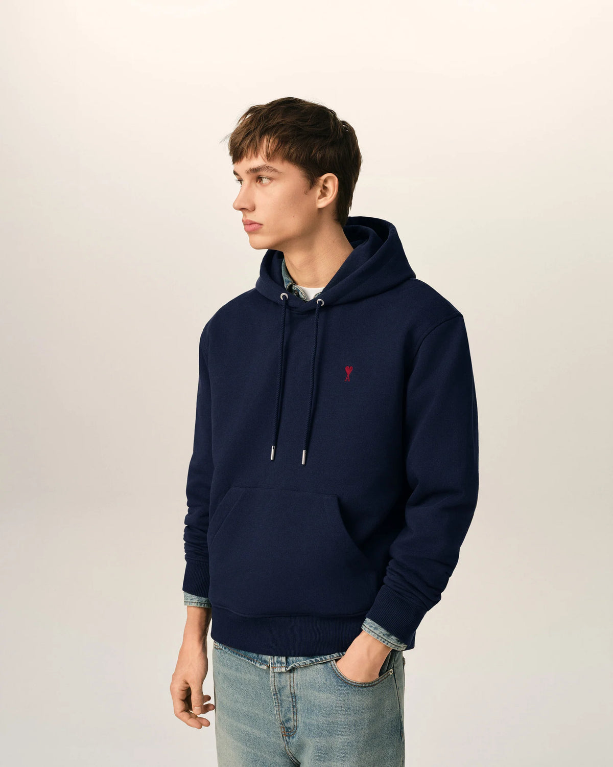 AMI PARIS De Coeur Hoodie Navy