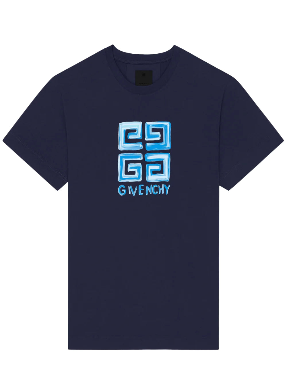 Givenchy 4G Logo Sketch T Shirt Navy