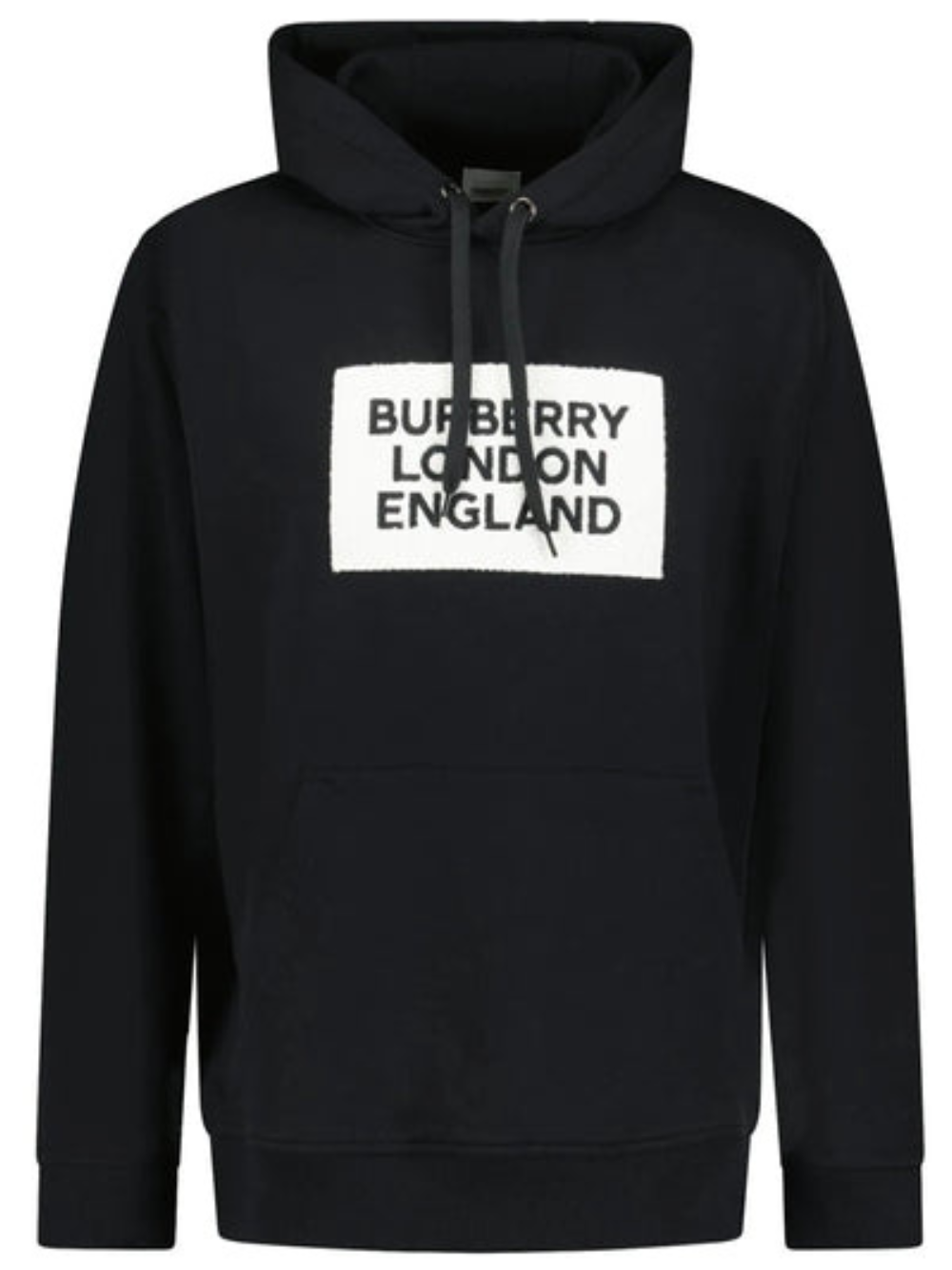 BURBERRY LONDON ENGLAND FARLEY EMBROIDERED LOGO HOODIE BLACK