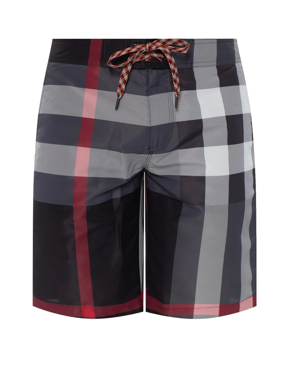 BURBERRY CHECKERED SWIMSHORTS GREY/BLACK/RED